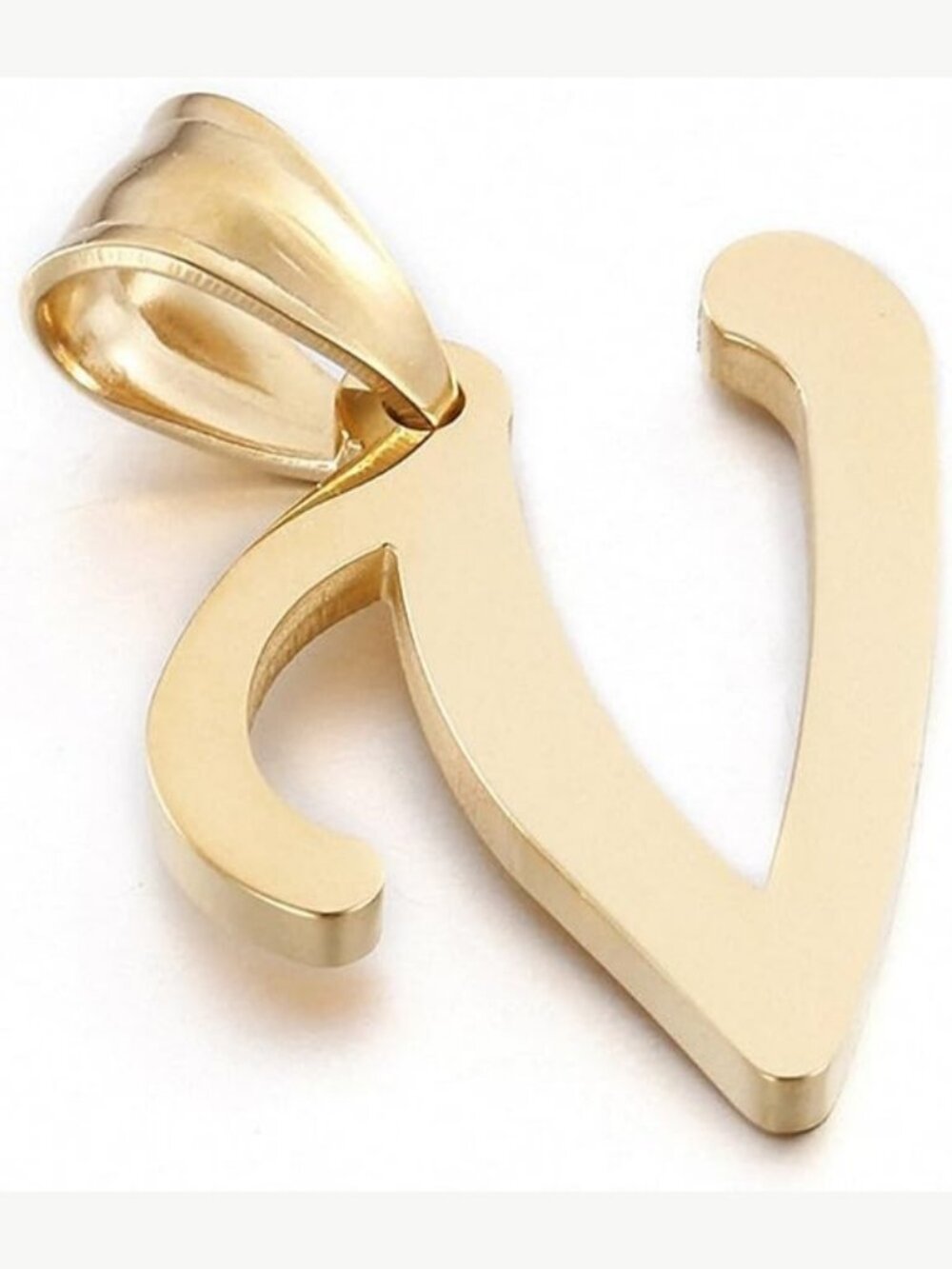 Letter V Initial Charms Gold Initial Pendant 14k Gold Charm